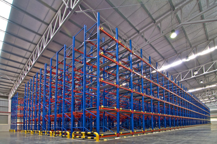 An example of deep lane high density warehouse racking