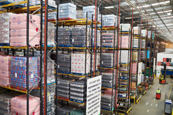 Automation used to create a high-density warehouse for groceries
