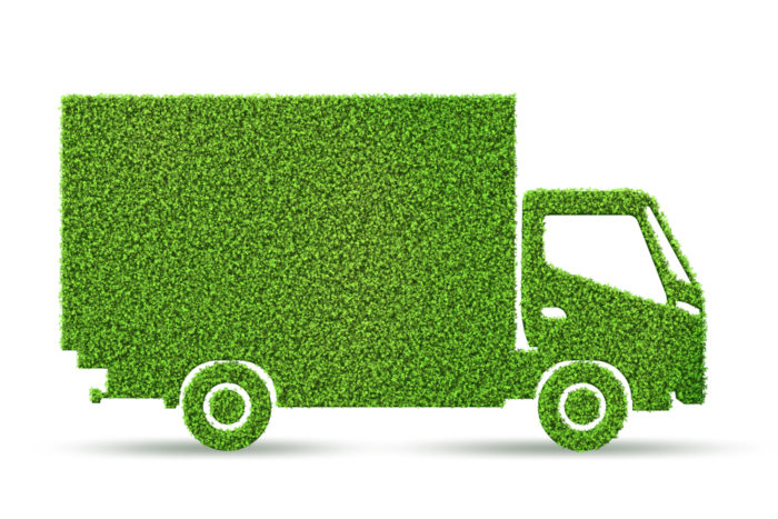 Green truck represents energy efficiency