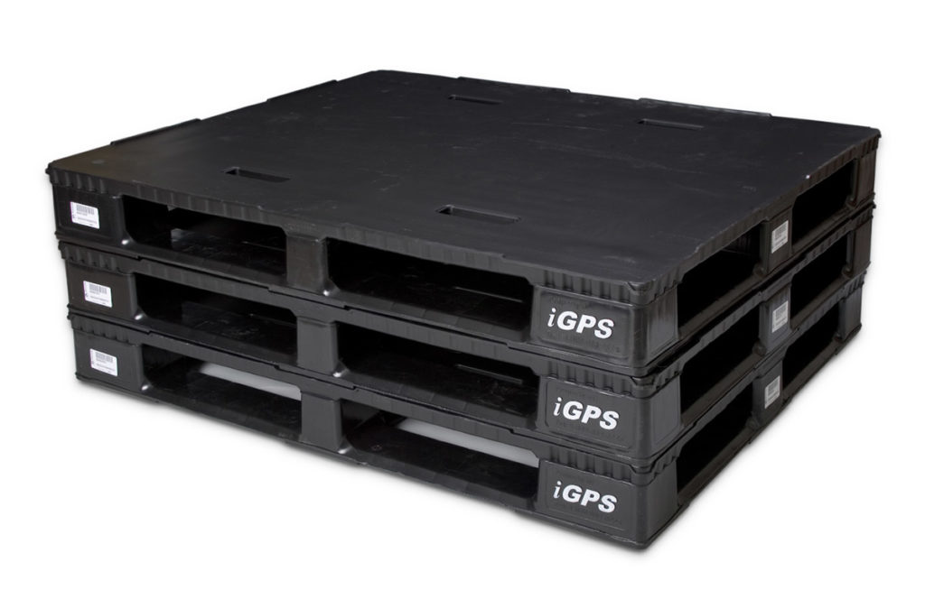 Stack of three iGPS plastic pallets 