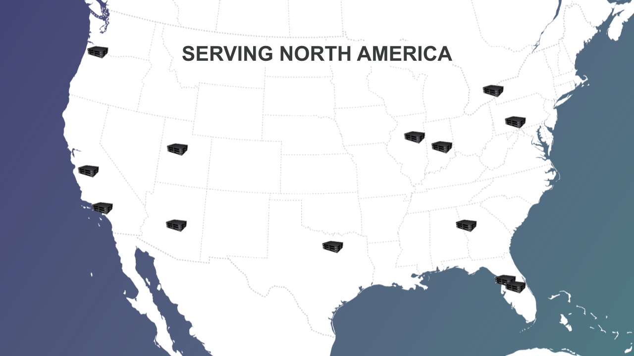 iGPS North America depot location map  graphic